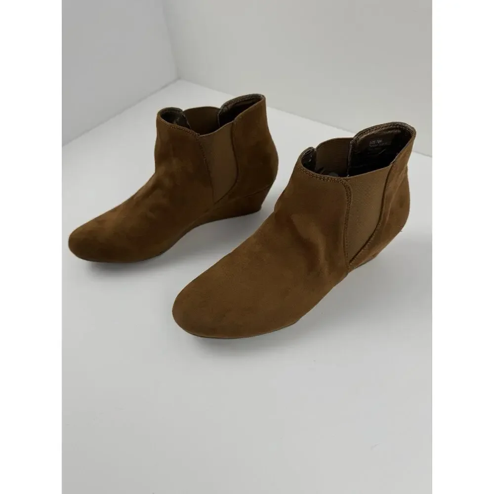 Marbella Wedge Heel Booties - Boot Chocolate SIZE 7.5